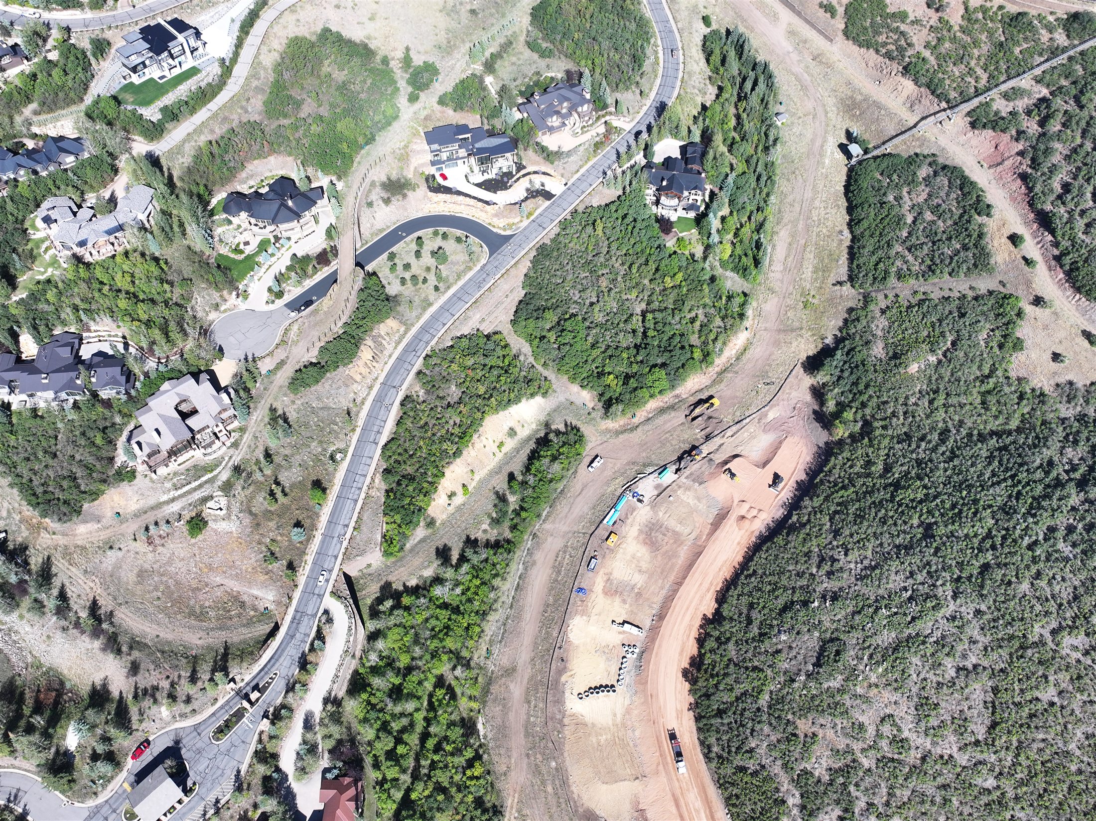 Utility work construction progress