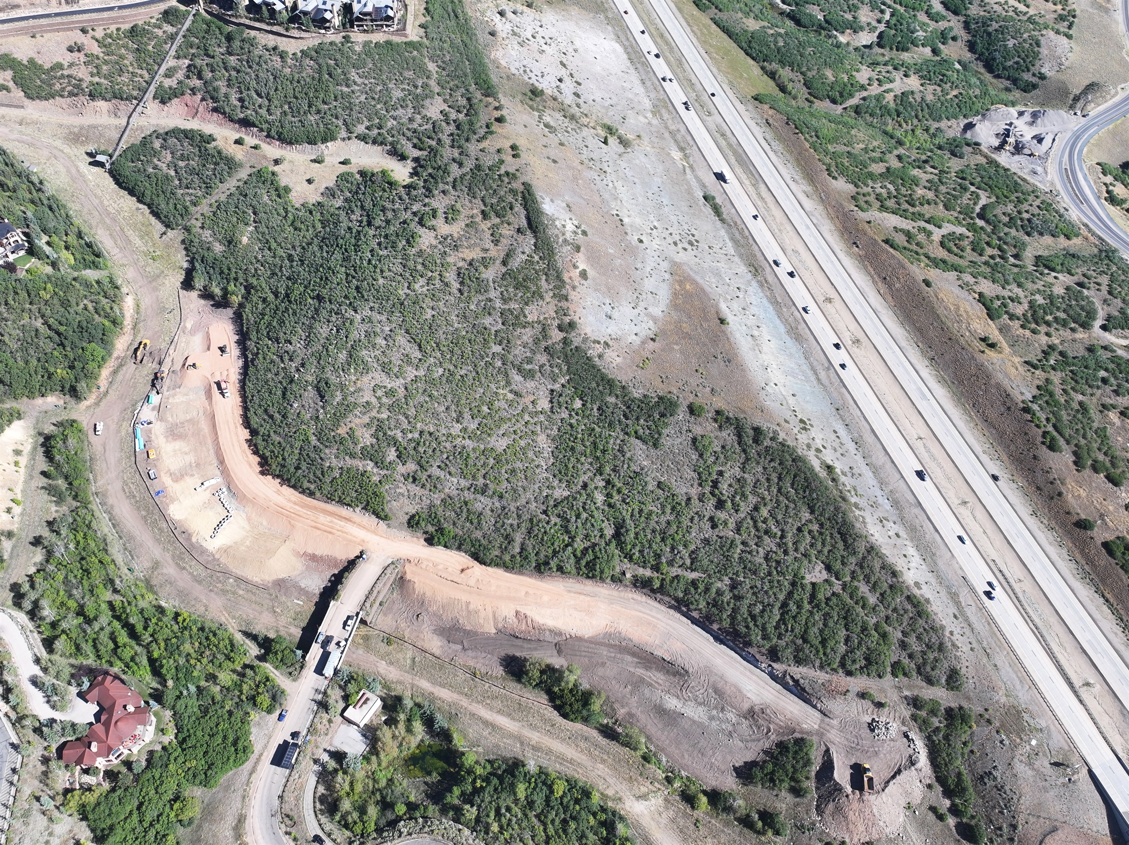Utility work construction progress